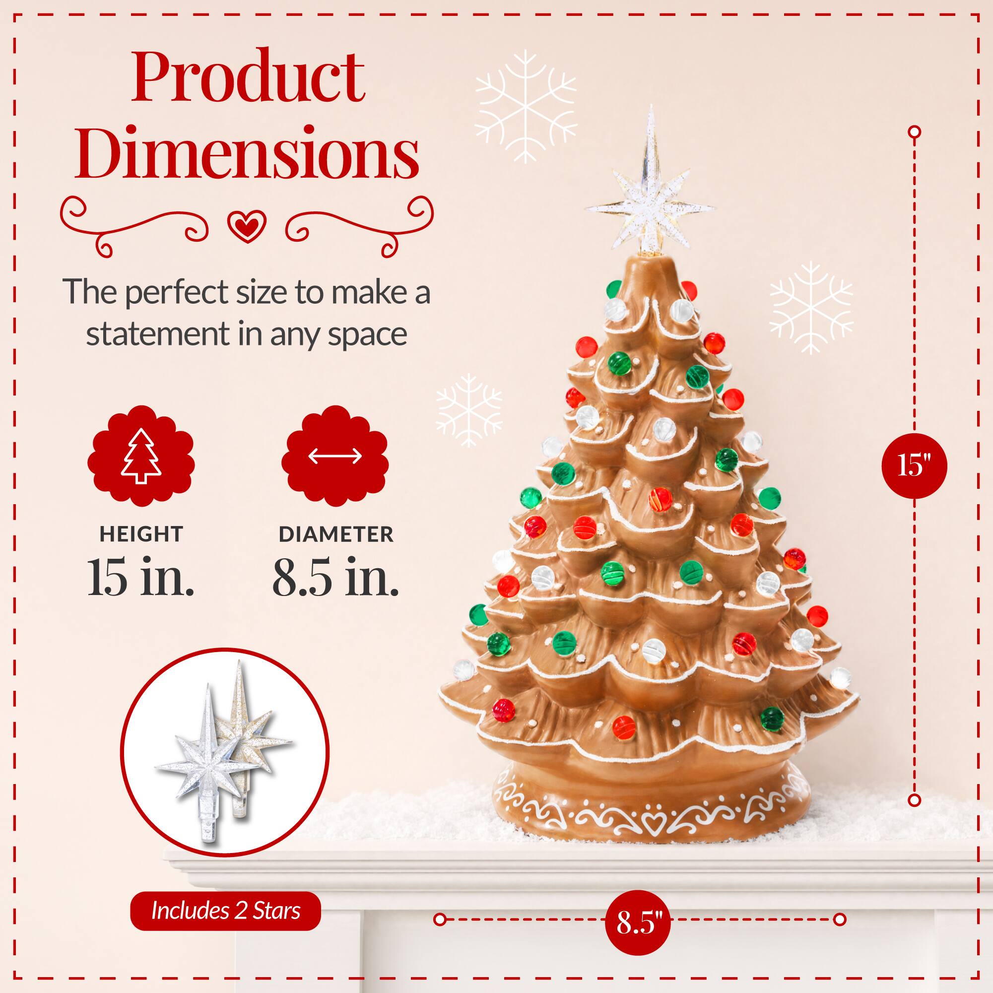 Best Choice Products 15in Ceramic Christmas Tree, Pre lit Hand