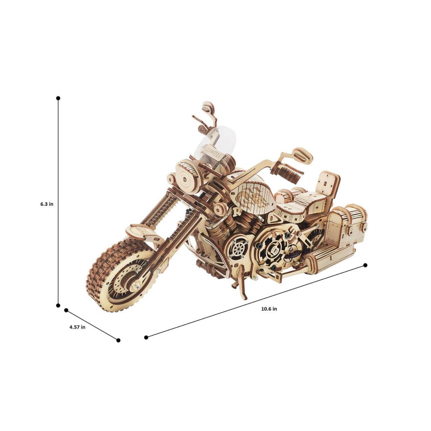 Angle. 3D Puzzle - DIY 3D Moving Gears Puzzle - Motorcycle Cruiser - 420pcs.