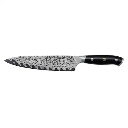 Front. Henckels - Henckels Compass Damascus 8-inch Chef's Knife - Black.
