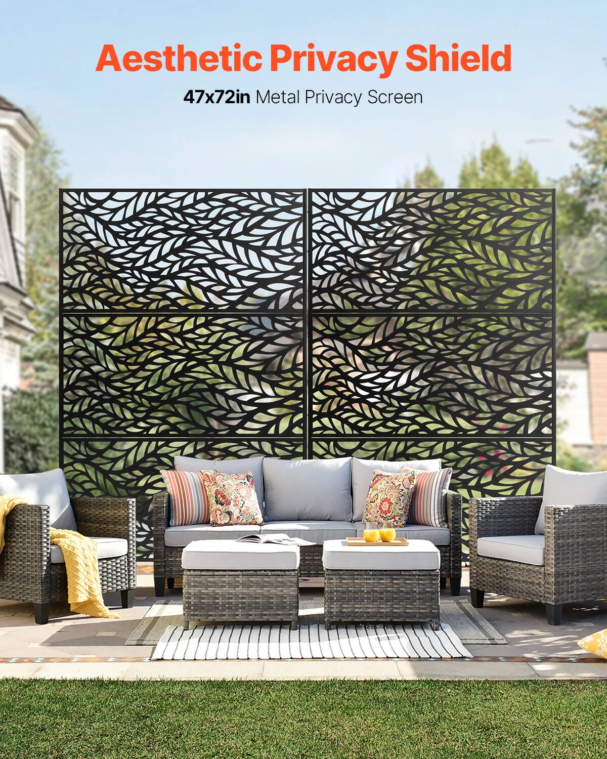 Aesthetic Privacy Shield  
47x72in Metal Privacy Screen
