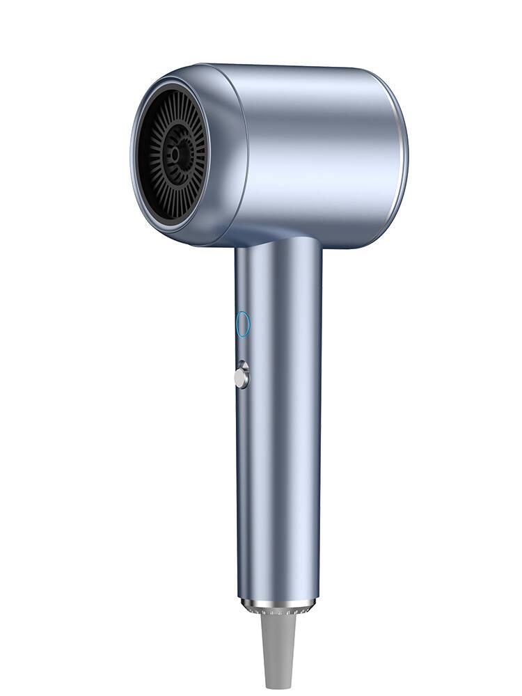 Front. Cluzine - Compact Salon Hair Dryer, High-Speed High-Power, Blue Light Negative Ion Technology, DC Motor for Household Hotel - Navy blue.