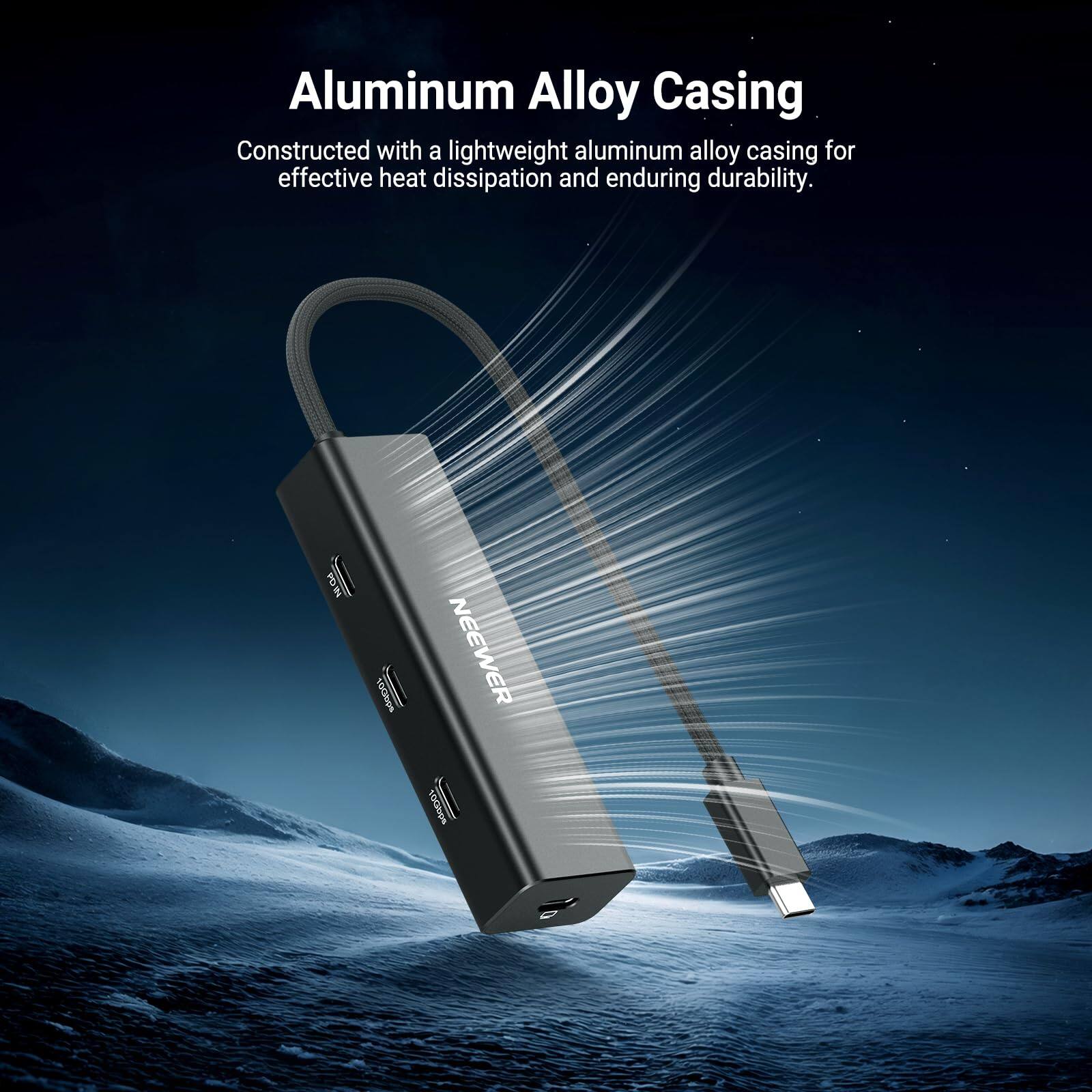 Aluminum Alloy Casing

Constructed with a lightweight aluminum alloy casing for effective heat dissipation and enduring durability.
