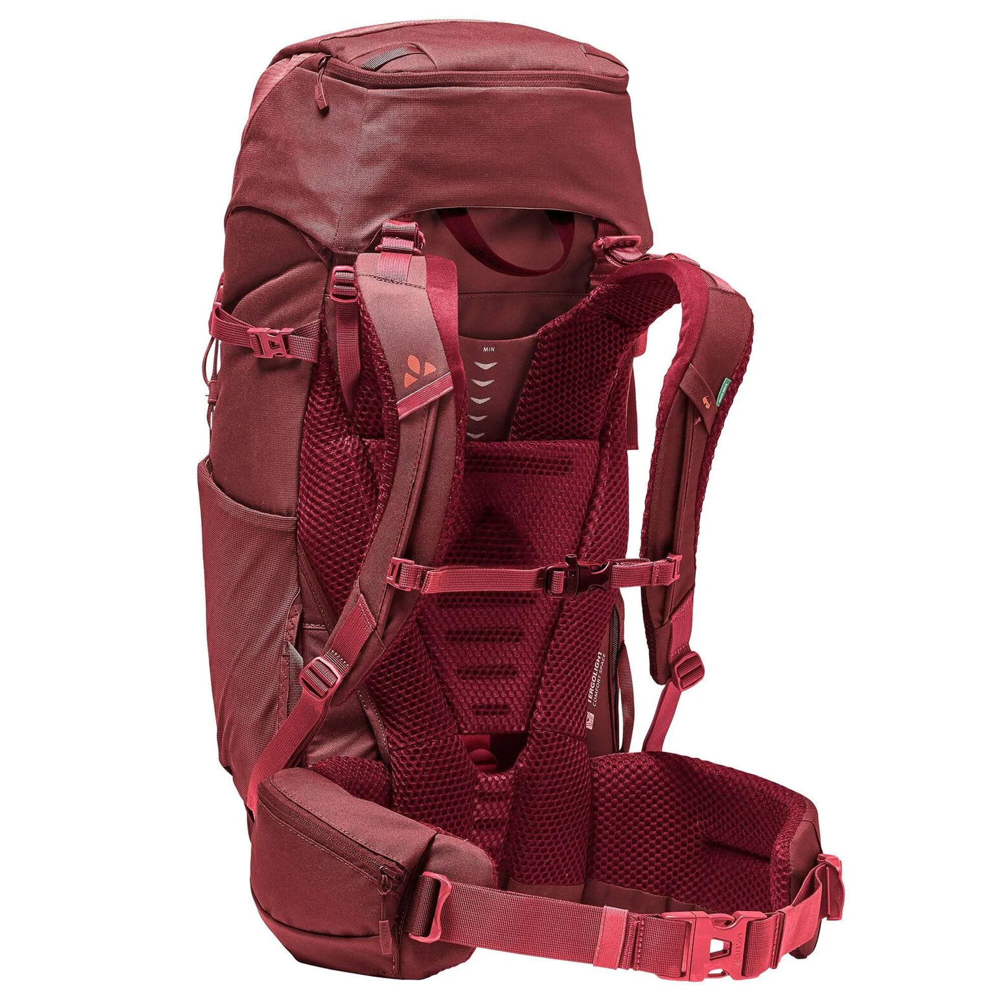 VAUDE Women's Asymmetric 38+8 Trekking Backpack Dark Cherry 15942