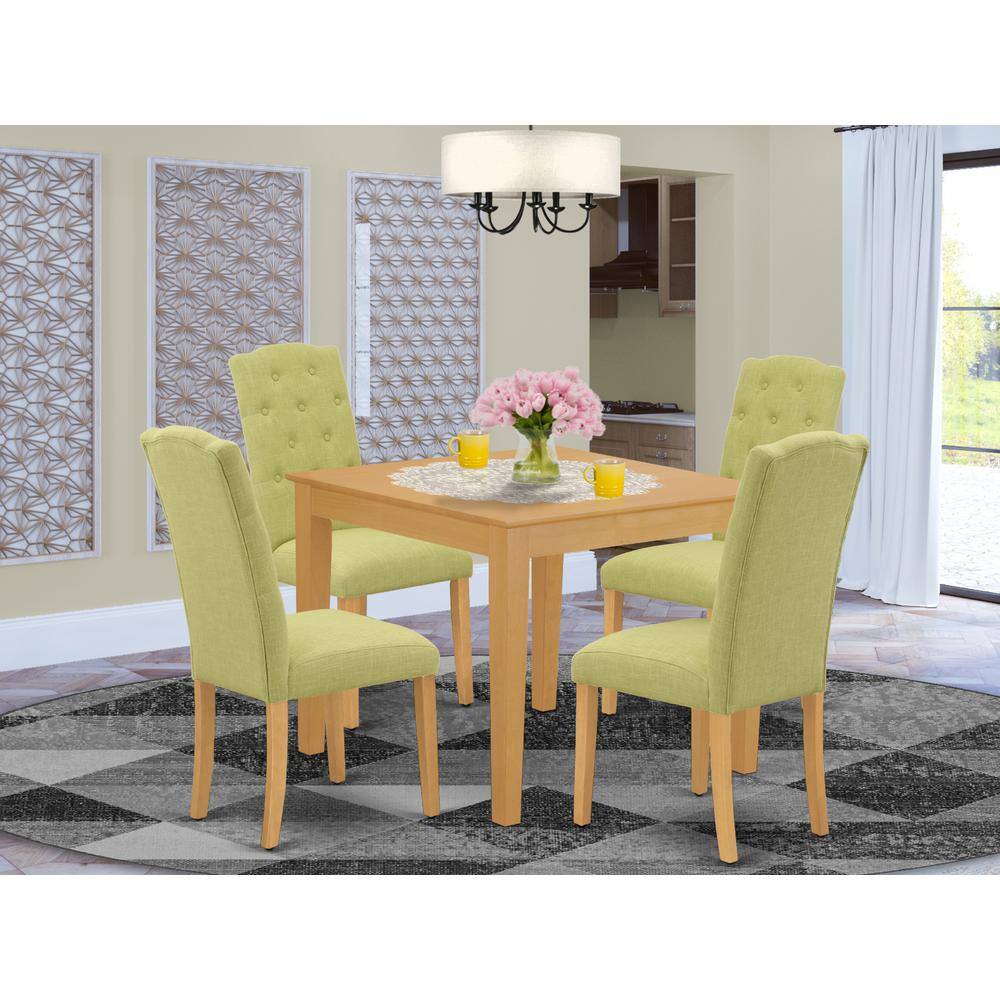 Left. East West Furniture - Dining Room Set Oak - Brown.