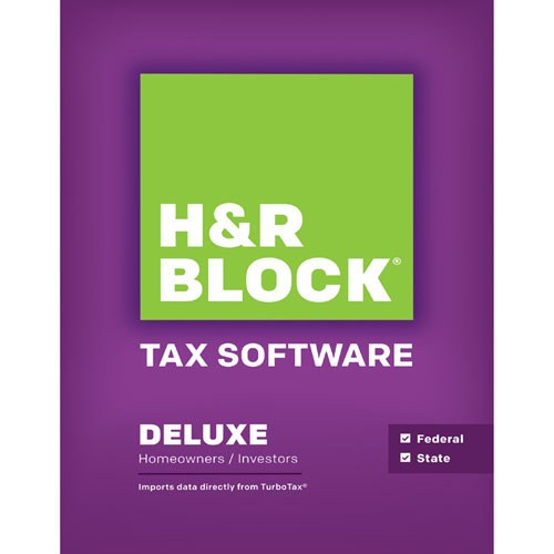  H&amp;R Block Tax Software Deluxe: Homeowners/Investors Federal and State - Mac/Windows