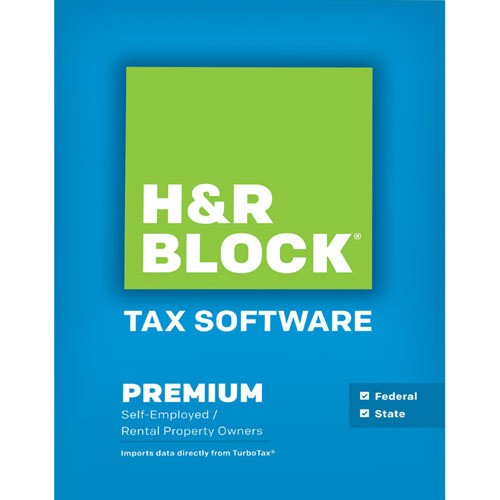  H&amp;R Block Premium Tax Software Federal and State: Self-Employed and Rental Property Owners - Mac/Windows