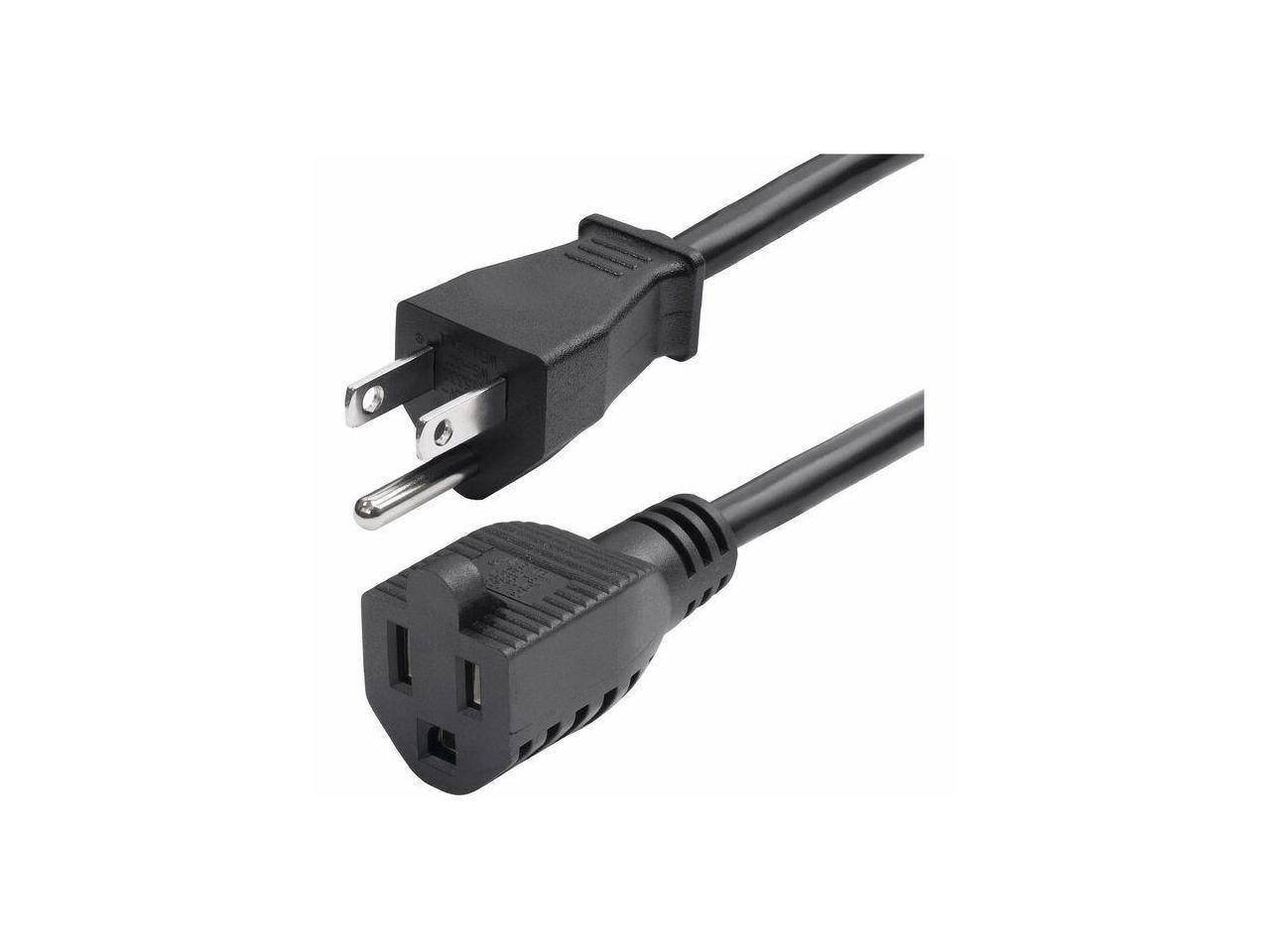 Front. StarTech.com - StarTech 10ft Power Cord NEMA 5-15P to 5-15R 10A 125V 18AWG UL Listed.