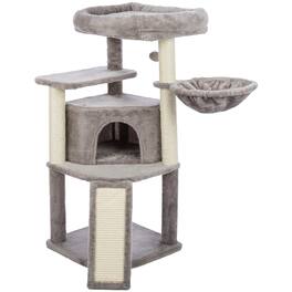 TRIXIE - Adriana Plush & Sisal 3-Level 41.7" Cat Tree with Scratching Posts & Condo - Gray