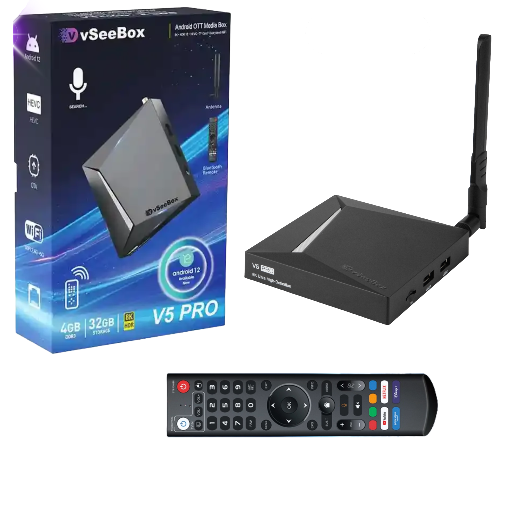 vSeeBox - 2025 V5 PRO Media Streamer 2025 - Black