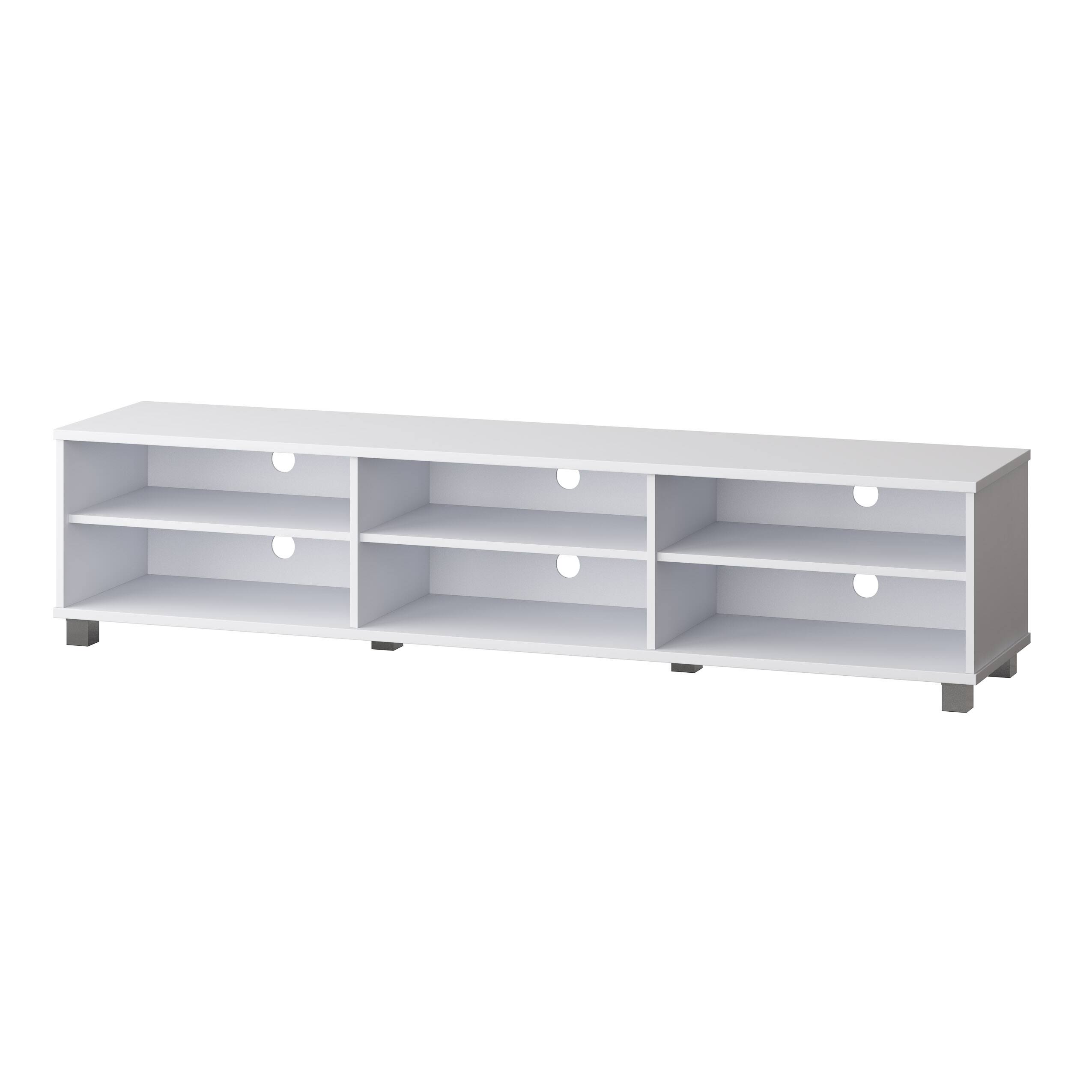 Alt View 11. CorLiving - Hollywood Collection TV Stand with Open Cabinets for Most TVs up to 85" - White.