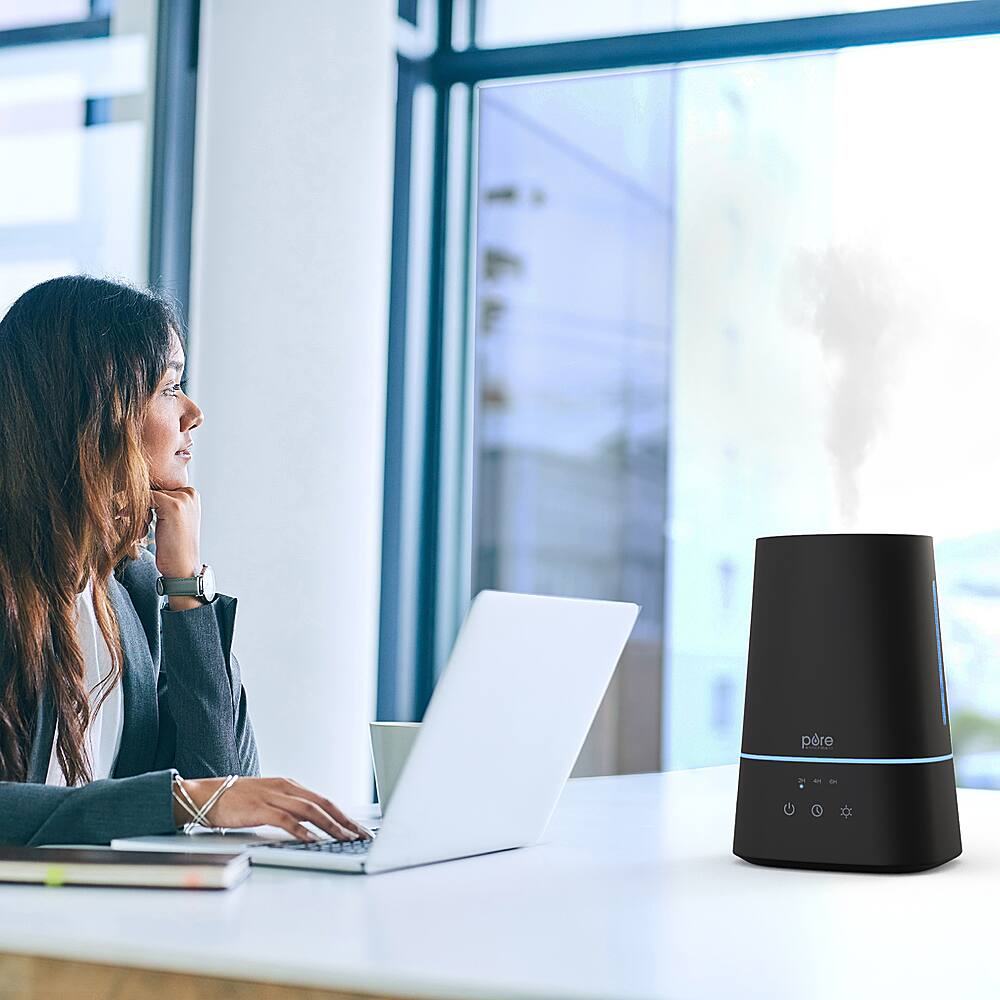 Alt View 18. Pure Enrichment - HUME Max - Easy Top Fill Ultrasonic Cool Mist Humidifier - Black.