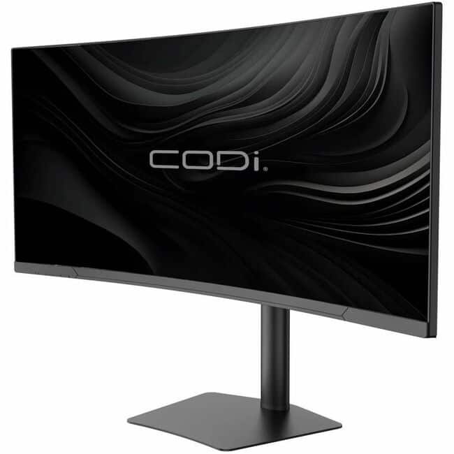 CODi - 34" Ultrawide Curved USB-C Monitor with Docking Station - WQHD 3440x1440 - 90W Power Delivery - HDMI, DisplayPort - Black