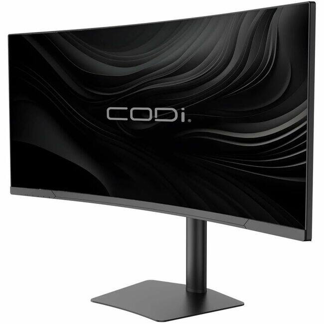 Front. CODi - CODi 34" Ultrawide Curved USB-C Monitor with Docking Station - WQHD 3440x1440 - 90W Power Delivery - HDMI, DisplayPort - Black.
