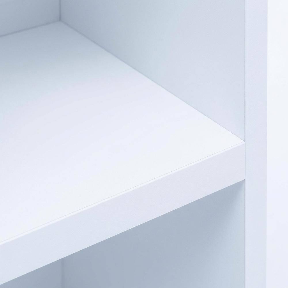 Alt View 1. FurniFact - Wooden white bookcase with compact design for versatile storage - White.