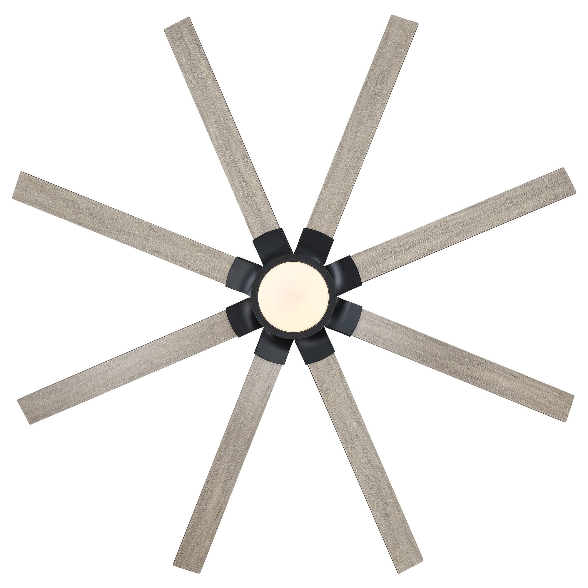Alt View 7. Parrot Uncle - 84 Inch Industrial 8 Blades Large Windmill Ceiling Fan with Dimmable LED Light and Remote - Black.