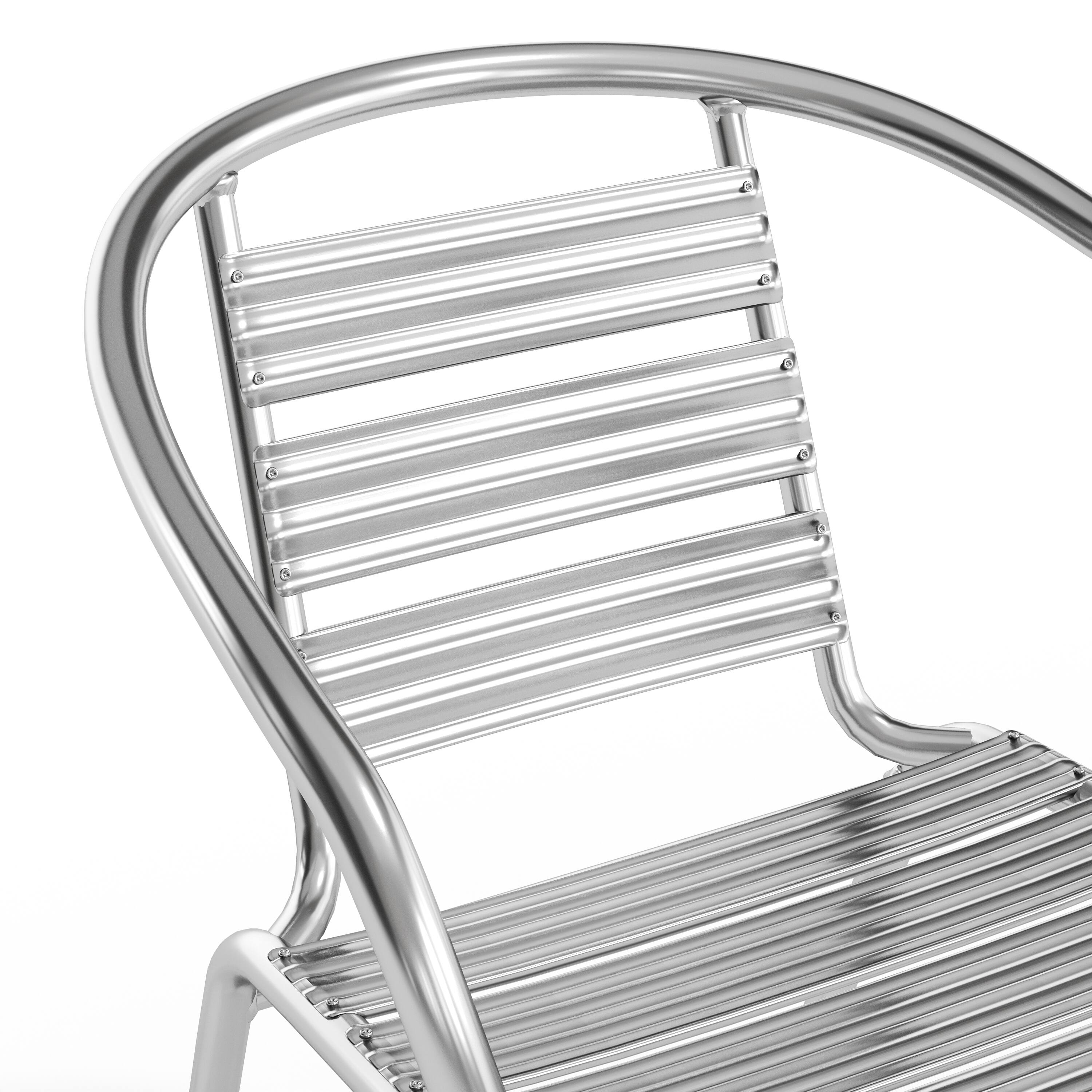 Alt View 10. Emma + Oliver - Heavy Duty Aluminum Commercial Indoor-Outdoor Restaurant Stack Chair with Triple Slat Back - Aluminum.