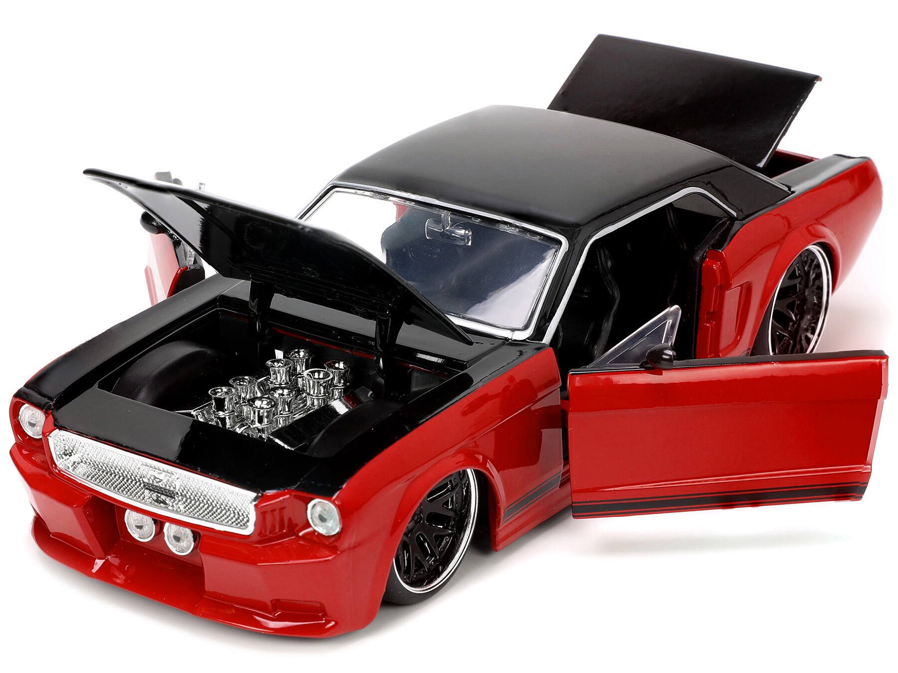 Alt View 1. Jada - 1965 Ford Mustang Custom Red and Black "Bigtime Muscle" Series 1/24 Diecast Model Car by Jada.