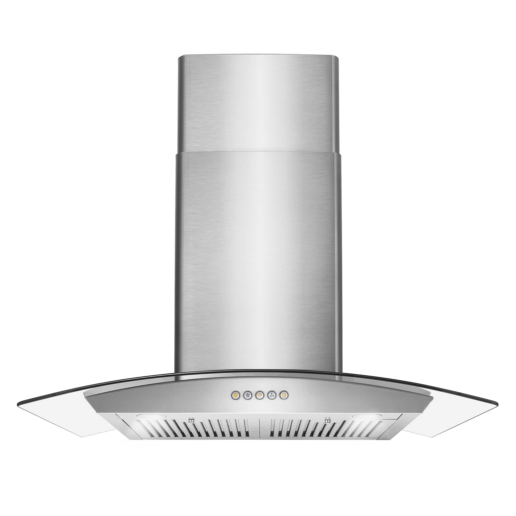 Front. COSMO - COS-668A750 30 in. Vista Collection 380 CFM Ducted Wall Mount Range Hood, Button Controls, LED Lights - Stainless Steel.