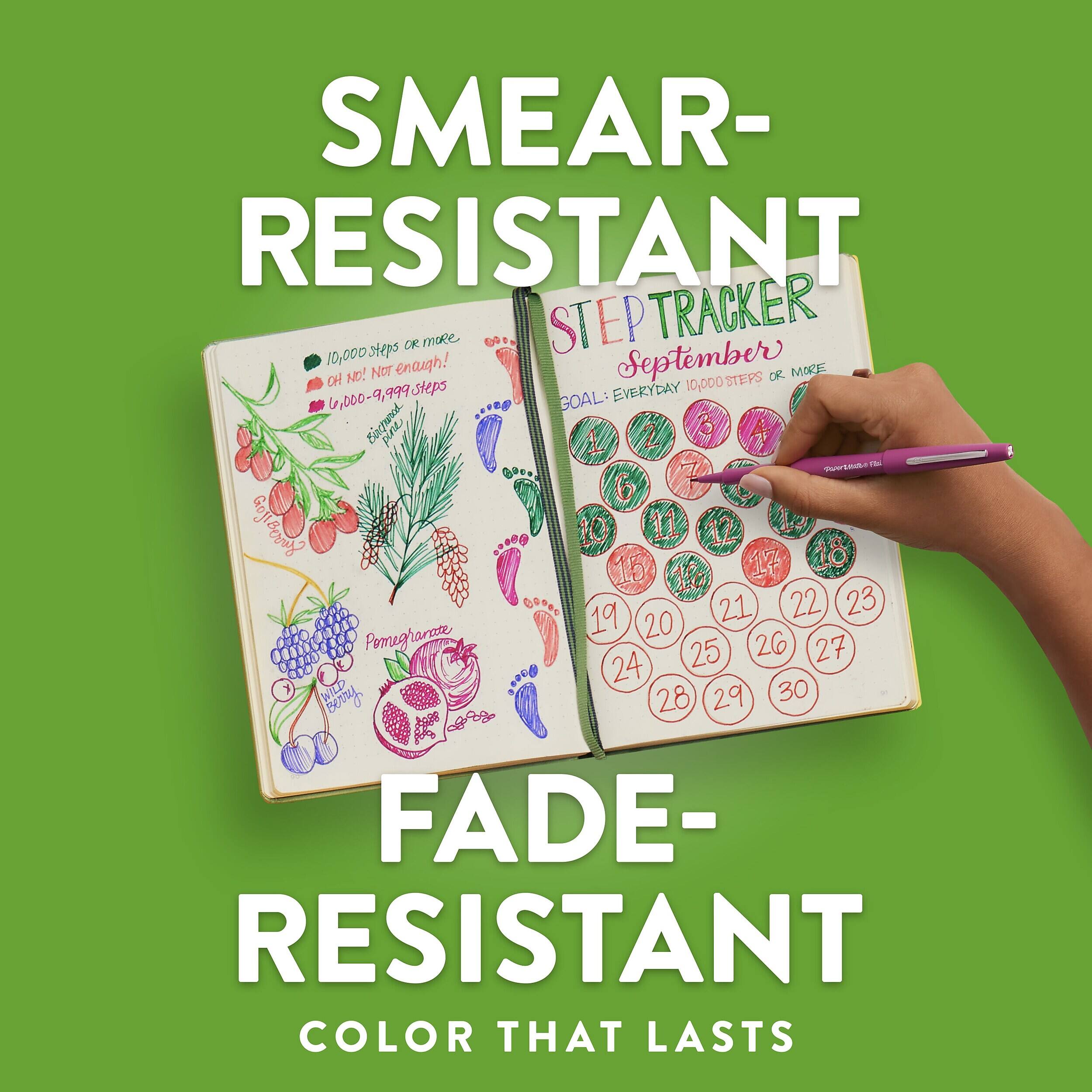 SMEAR-RESISTANT STEP TRACKER  
10,000 steps or more  
September  
GOAL: EVERYDAY 10,000 STEPS OR MORE  
OH NO! Not enough!  
6,000-9,999 steps  
FADE-RESISTANT COLOR THAT LASTS
