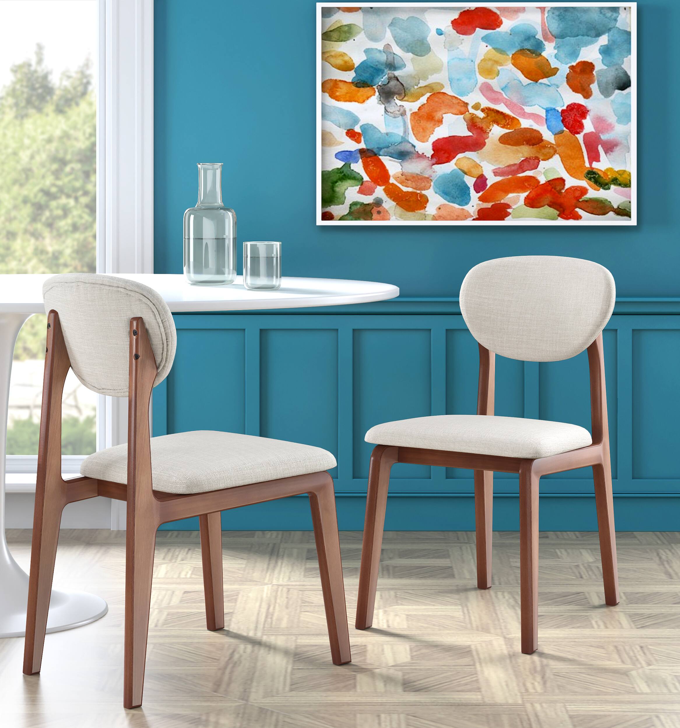 Left. Elle Decor - Coralie Dining Chair Set of 2 - Buttercream.