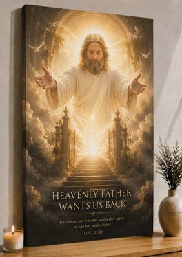 FC Design Large Heavenly Father Open Arms Wall Art Canvas Print 24x36 ...