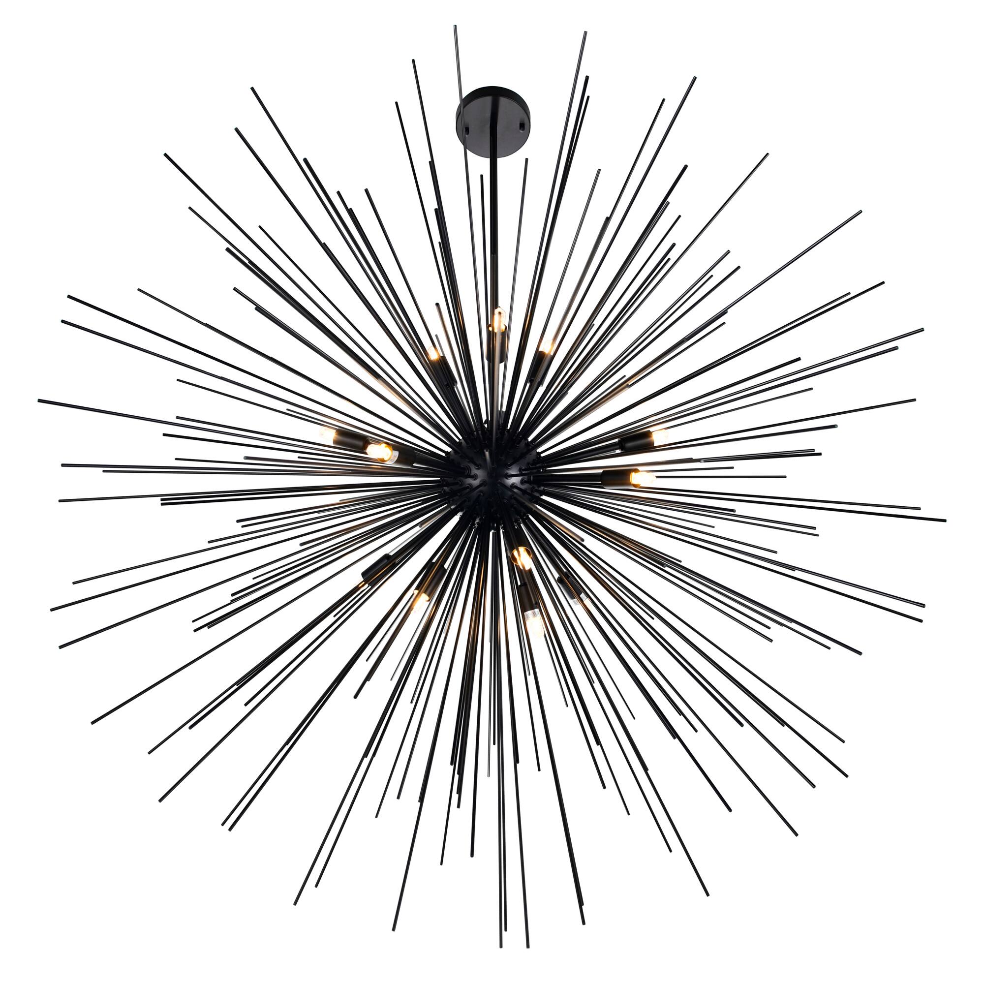 Angle. CWI Lighting - Savannah 14 Light Chandelier With Black Finish - Black.