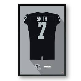 Sporticulture - Geno Smith Las Vegas Raiders Facsimile Signature Framed Jersey Art Print - Black