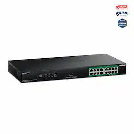 Trendnet - TPE-TG160g 16-Port Gigabit PoE+ Switch - Black