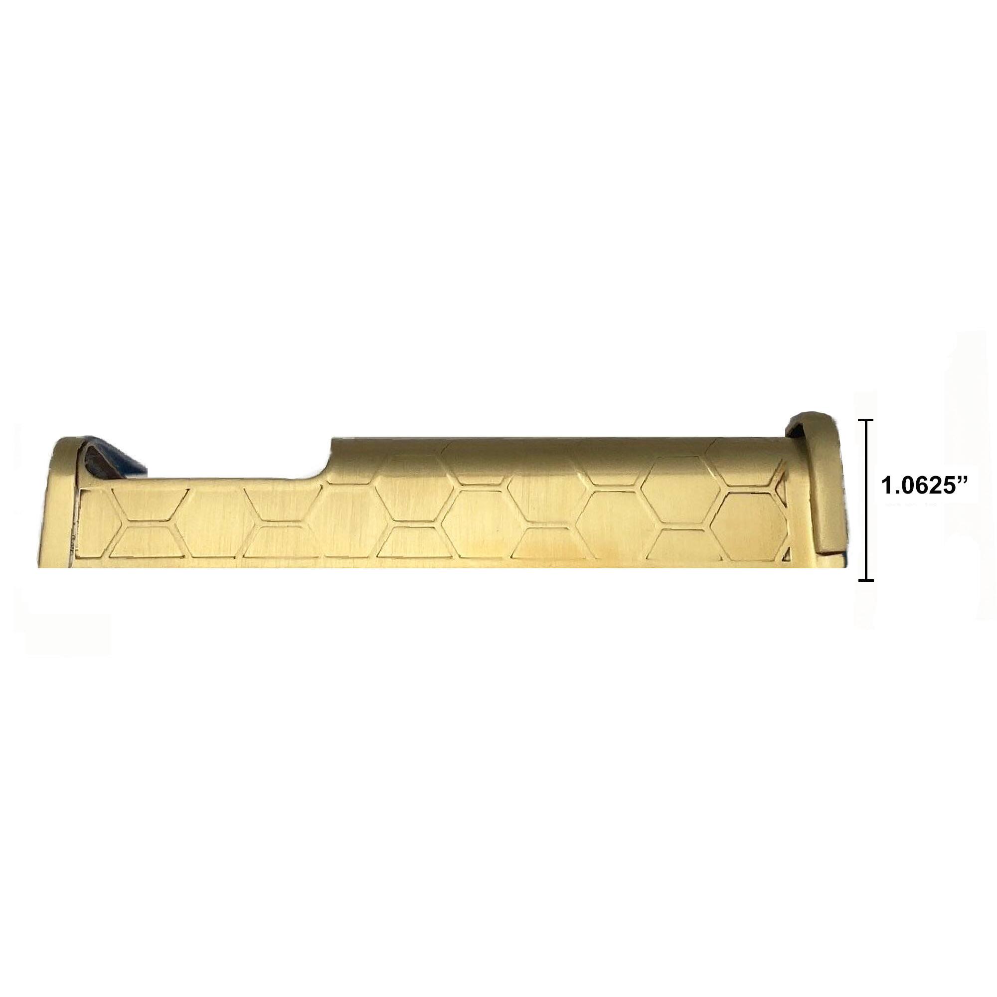Angle. Michael Healy - Honeycomb Video Doorbell Cover (Battery Doorbell 2024 Release) - Satin Brass.