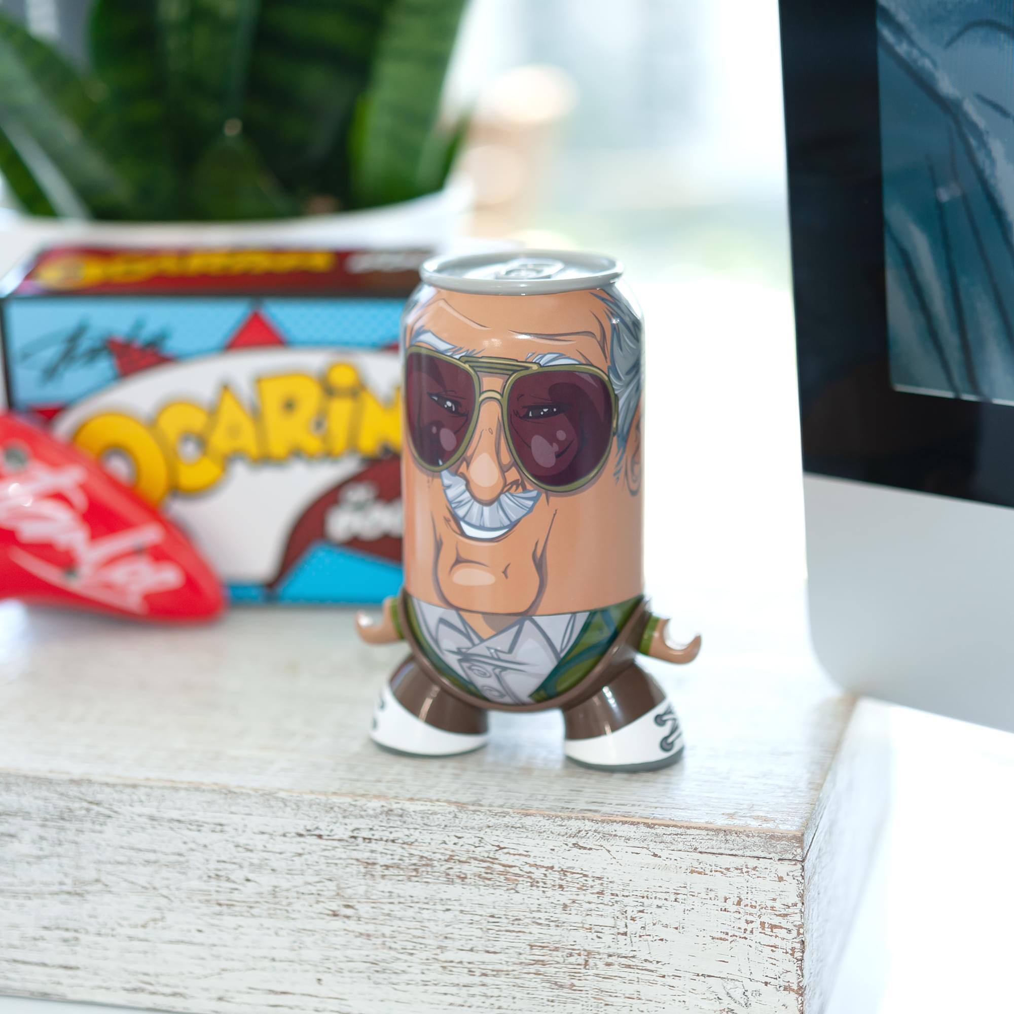 Alt View 3. Nerd Block - Stan Lee SodaZ Vinyl Can | Self-Balancing Collectible With Base | 5" Figure.