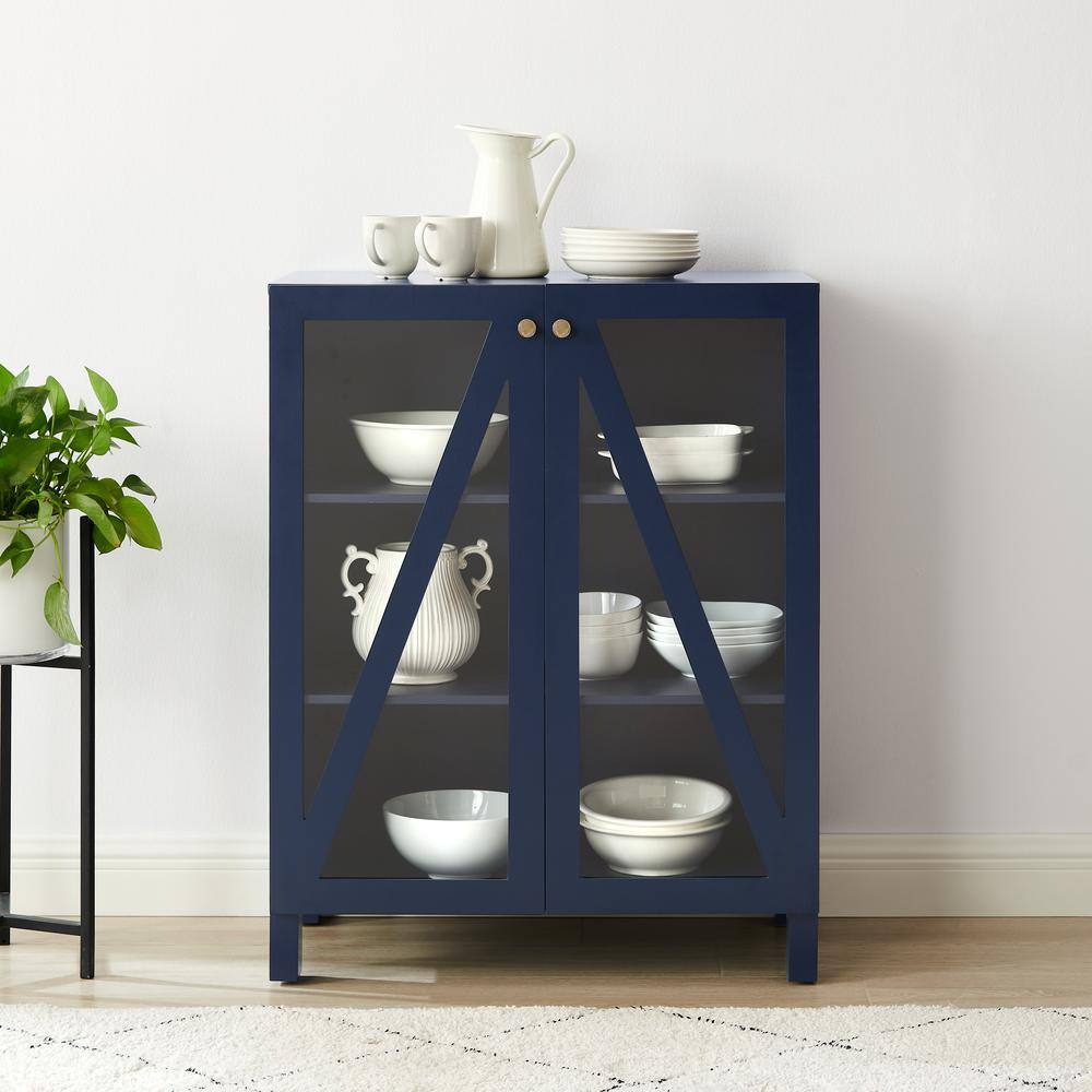 Alt View 7. Crosley Furniture - Cassai Stackable Kitchen Storage Pantry - Navy.