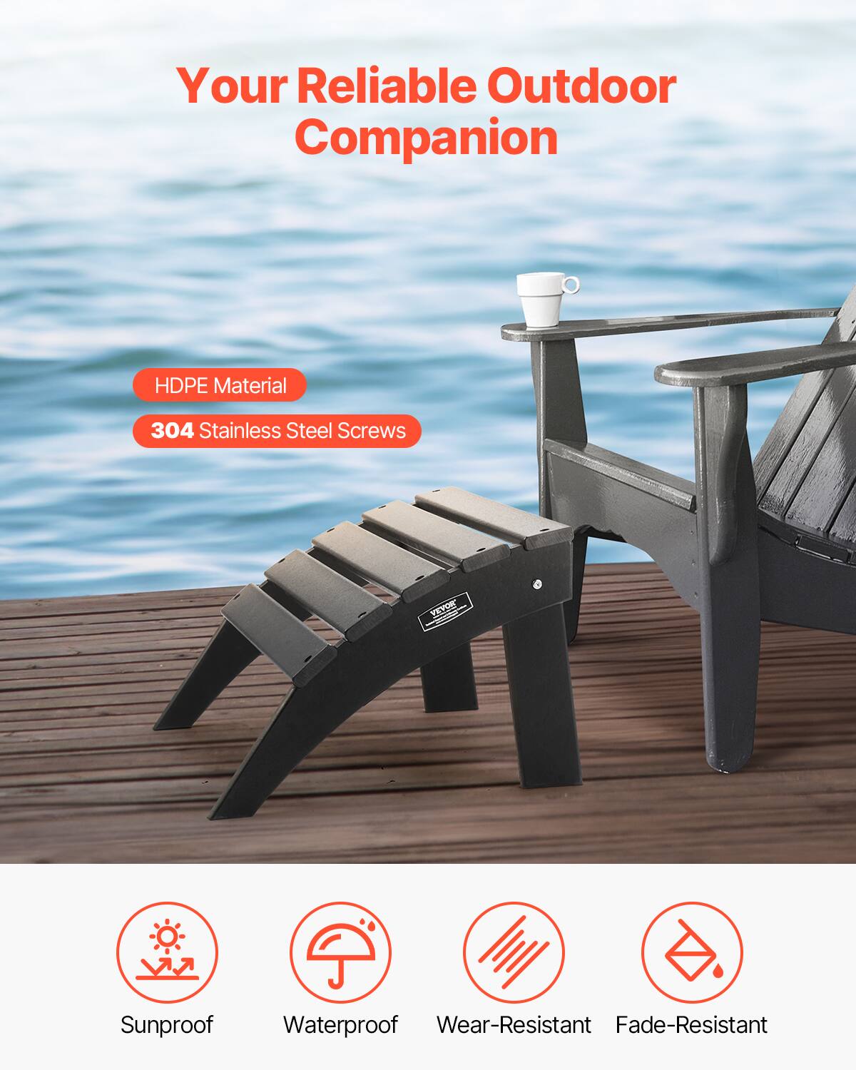 Your Reliable Outdoor Companion

HDPE Material  
304 Stainless Steel Screws

Sunproof  
Waterproof  
Wear-Resistant  
Fade-Resistant