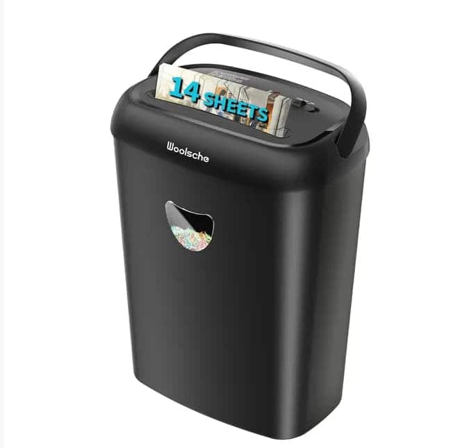 Lycvki - 14 Sheet Cross Cut P4 Security Jam Proof Heavy Duty Paper Shredder 66 Gallon Basket