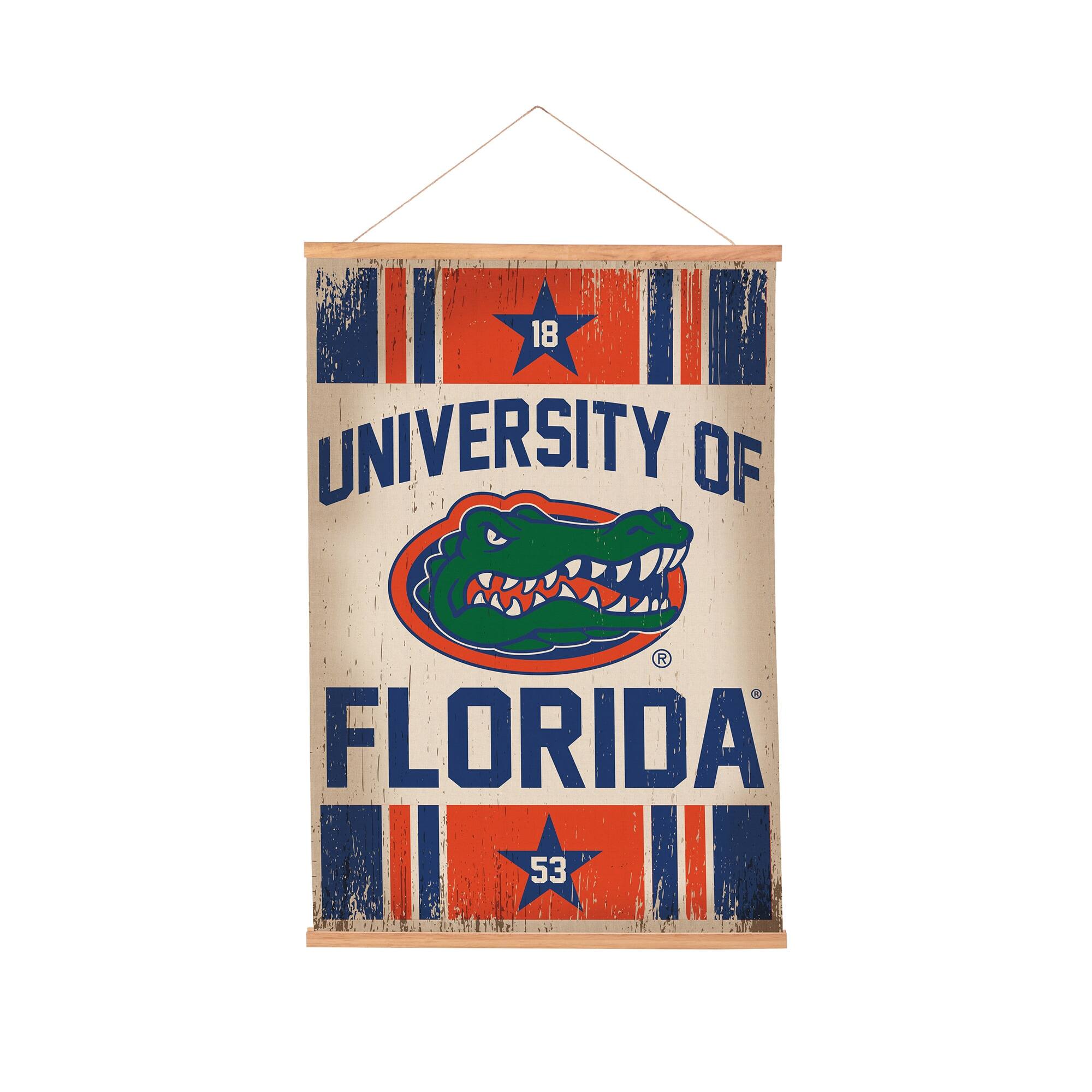 Florida Gators 24" x 36" Antique Style Canvas Wall Art Tapestry with Wood Frame