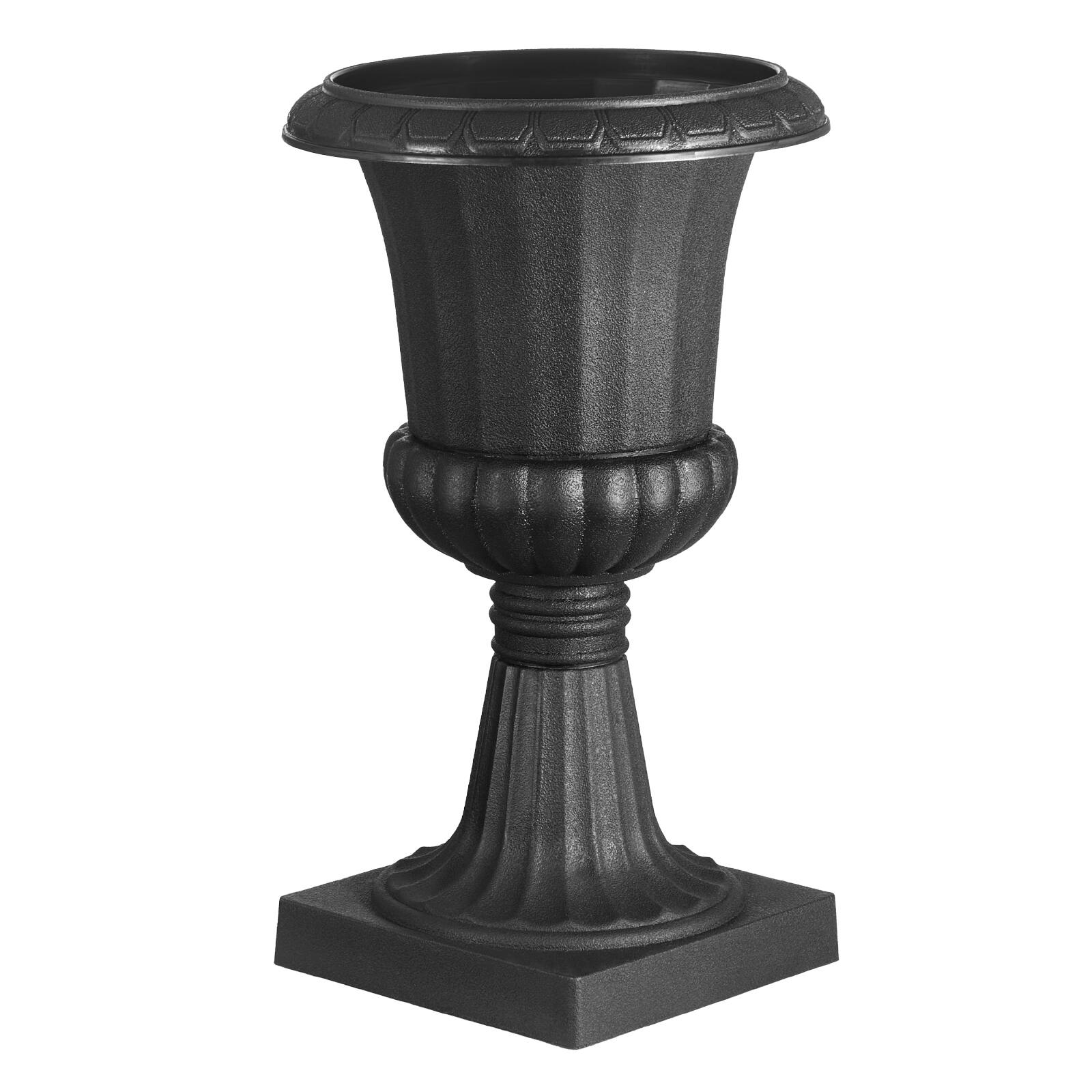 Alt View 5. VEVOR - Plastic Urn Planters, 9.8 x 16.5 Inch, 2 Pack Black Classic Flower Pots Front Porch Planters, Indoor & Outdoor Vase - Black.