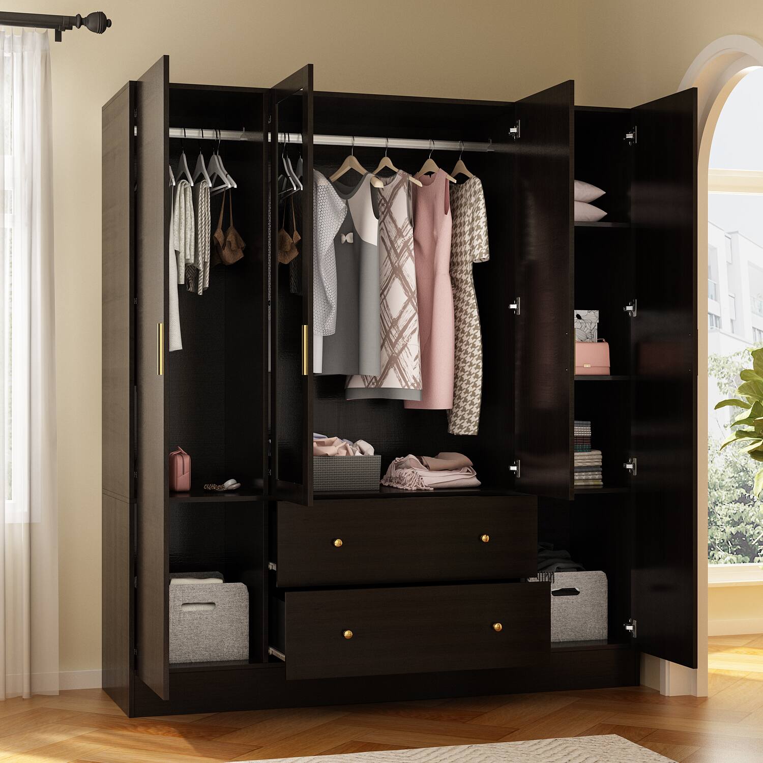 Choco closet◎　0527 Hartford Ventilated Java Wood Closet Kit | Whalen Furniture