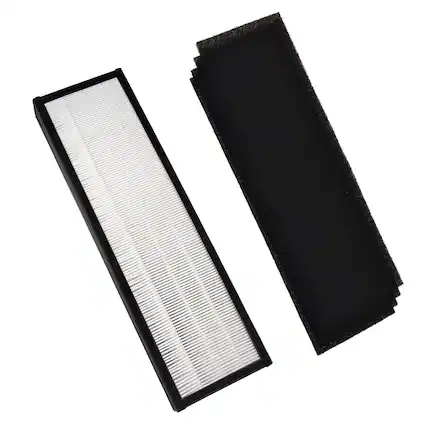 Front. HQRP - True HEPA Replacement Filter and 4 Carbon Pre-Filters for Finn OVHT9908 Air Purifier.