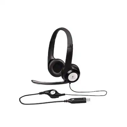 Front. Logitech - Logitech USB Headset H390 with Noise Cancelling Mic.