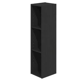 FurniFact - Black wood bookcase with sleek design and sturdy construction - Blackwood