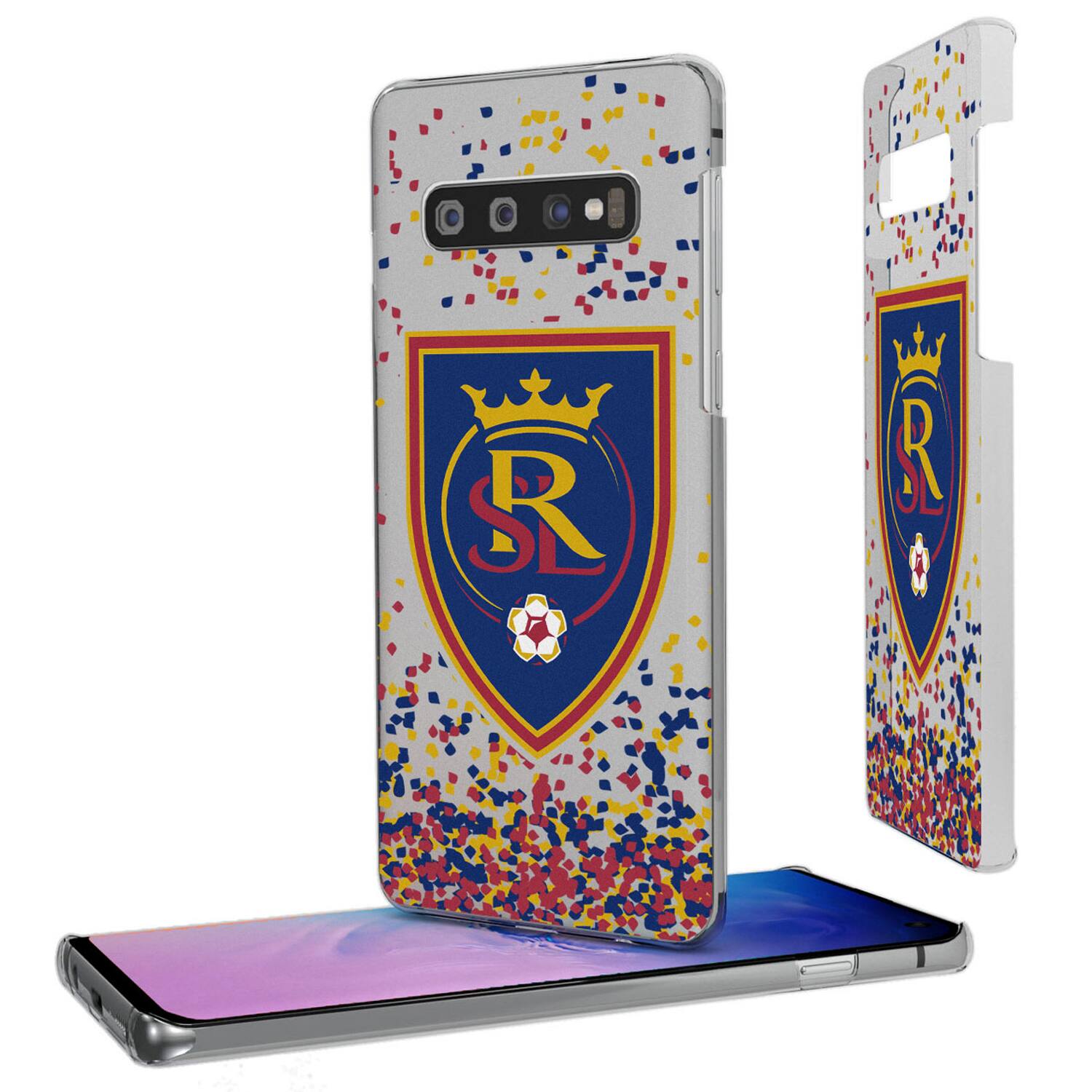 Alt View 2. Keyscaper - Real Salt Lake Galaxy Confetti Clear Case - S23 - Multicolor.