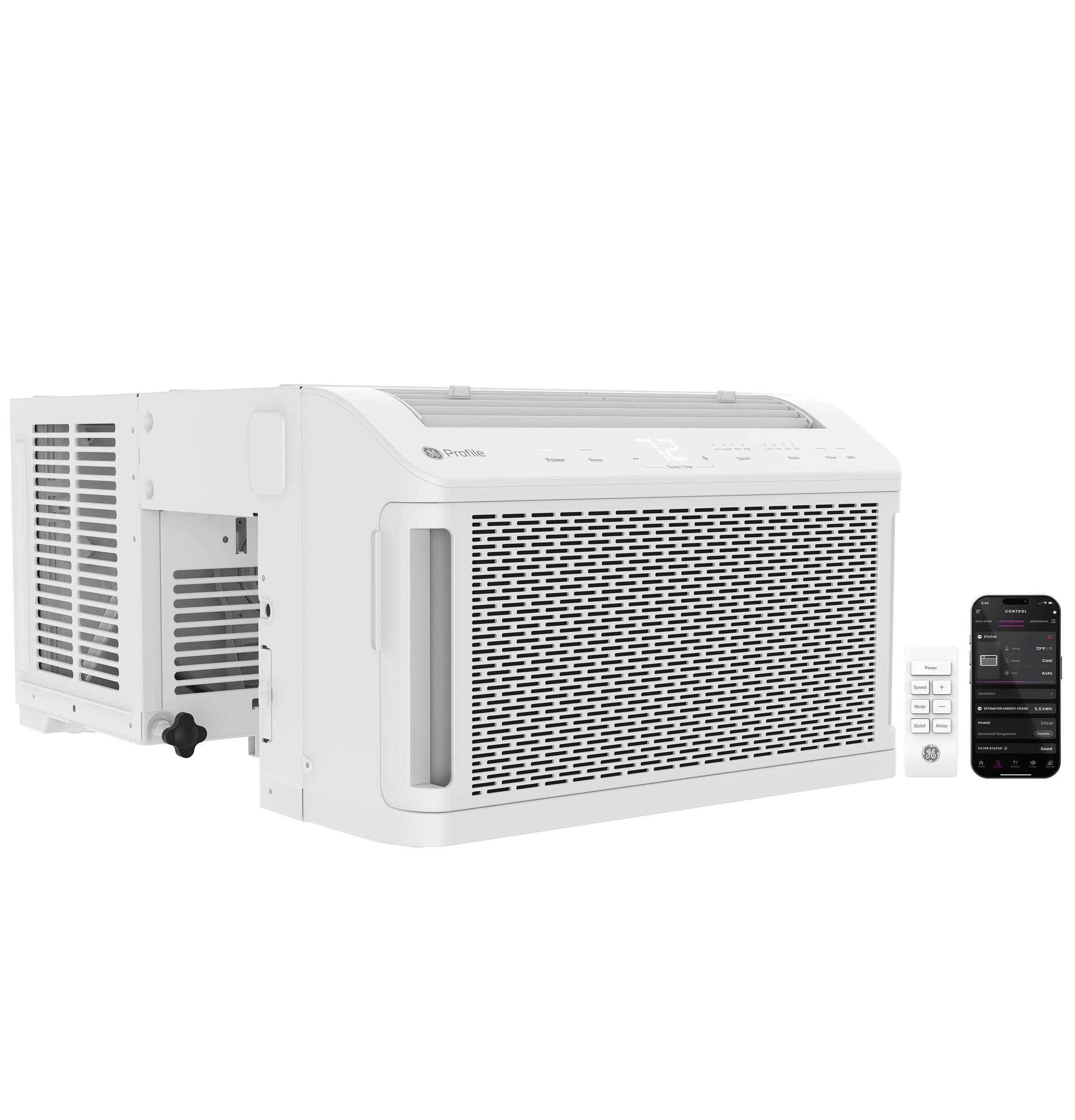 Alt View 21. GE Profile - ClearView 350 Sq. Ft. 8,300 BTU Smart Ultra Quiet Window Air Conditioner - White.