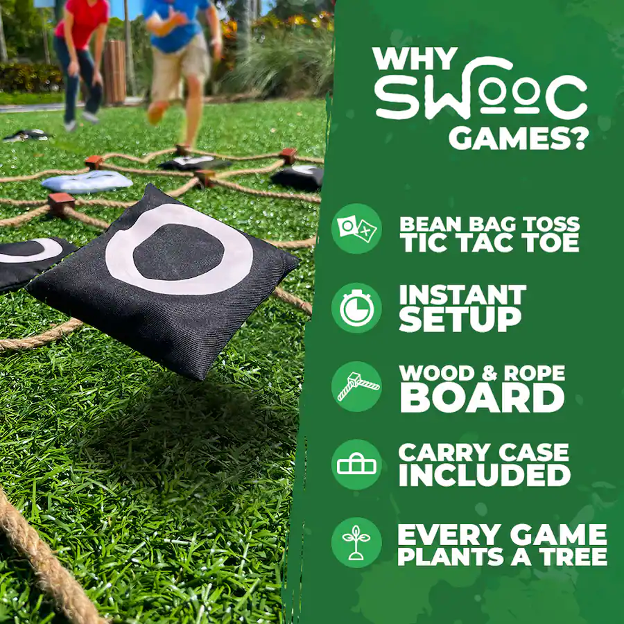 Swooc Games Giant Tic Tac Toe Bean Bag Toss Game 3ft x 3ft Instant ...