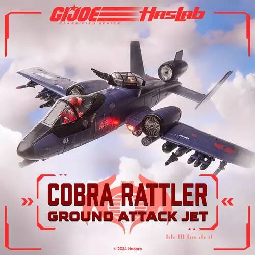 G.I. JOE  
HasLab  
CLASSIFIED SERIES 4  

COBRA RATTLER  
GROUND ATTACK JET  

© 2024 Hasbro