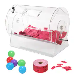 VEVOR - Acrylic Raffle Drum,Professional Raffle Ticket Spinning Cage with 2 Keys, Lottery Spinning Drawing - Transparent