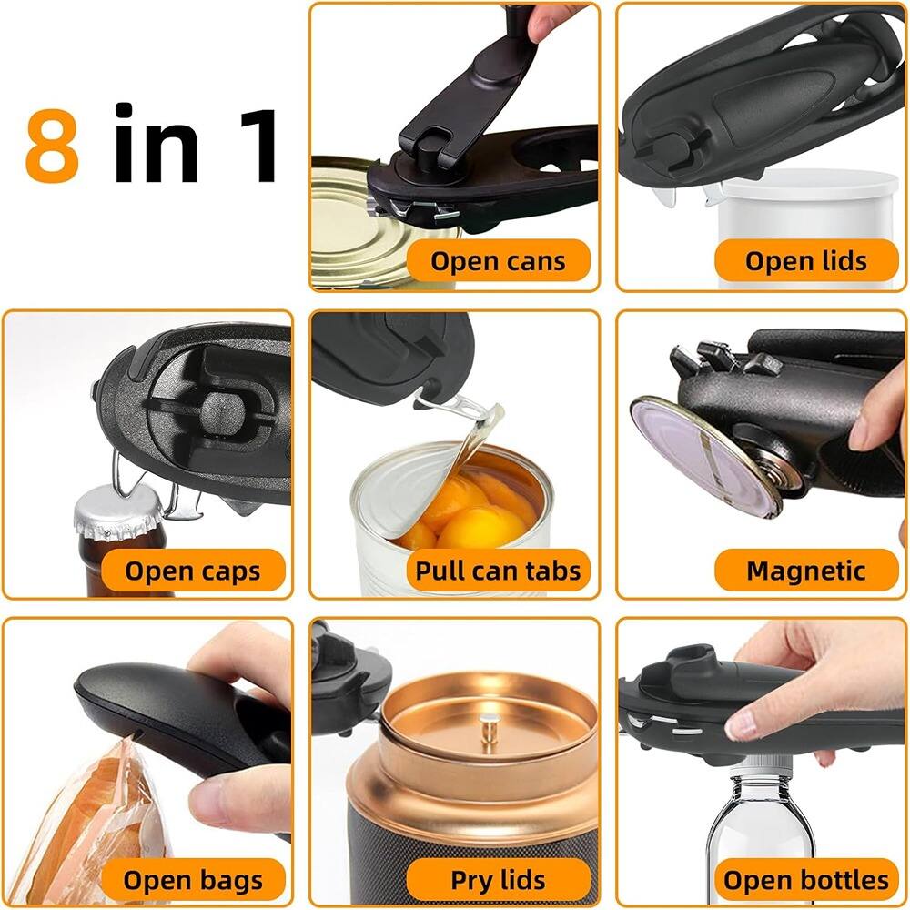 8 in 1

- Open cans
- Open lids
- Open caps
- Pull can tabs
- Magnetic
- Open bags
- Pry lids
- Open bottles