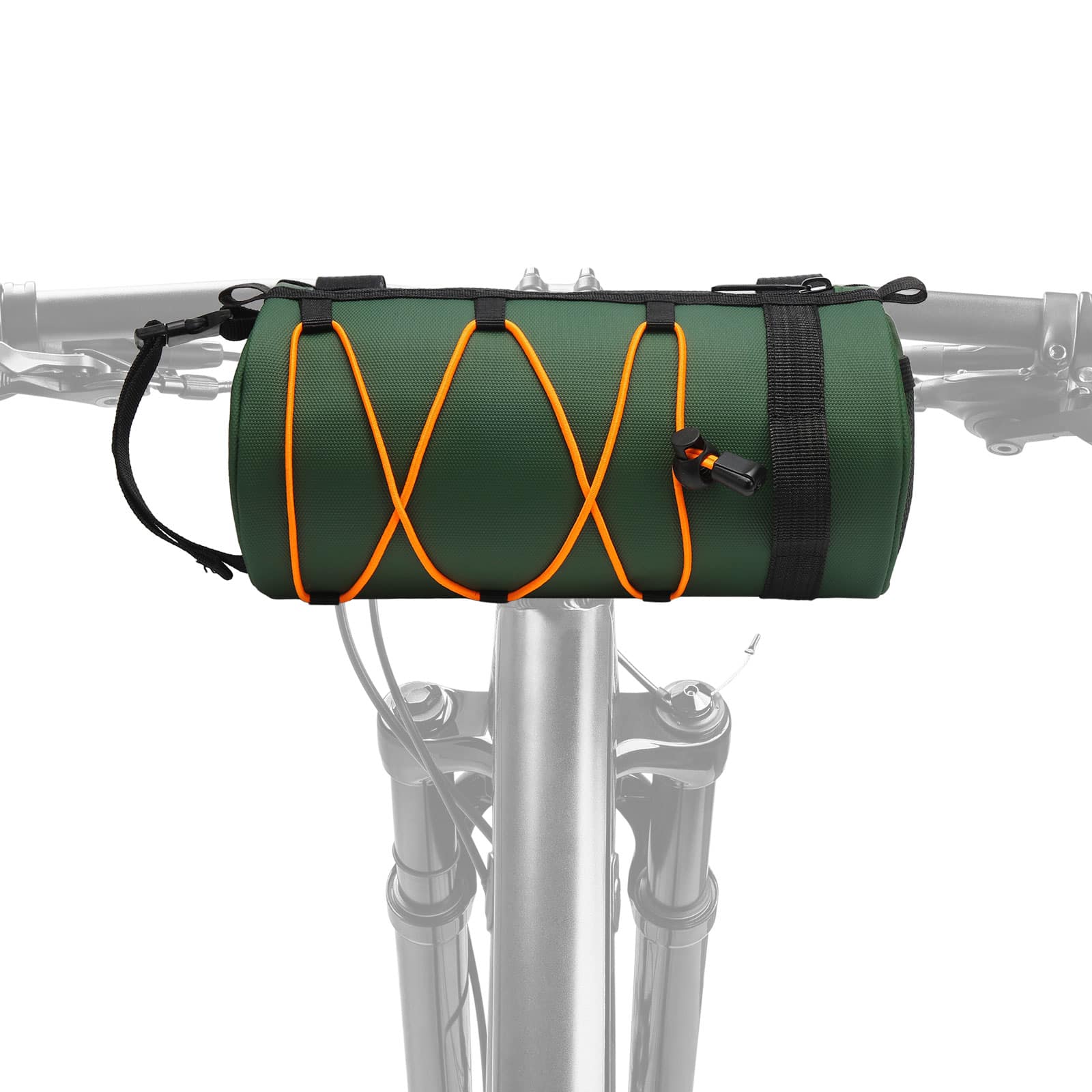 Unique Bargains - Bike Handlebar Bag 2.5L Front Bicycle Storage Convertible Waterproof w/Shoulder Strap for Road Mountain Bikes Cycling - Green