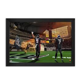 Sporticulture - Michael Penix Jr. and Bijan Robinson Atlanta Falcons Framed Two-Player Art Print - Black