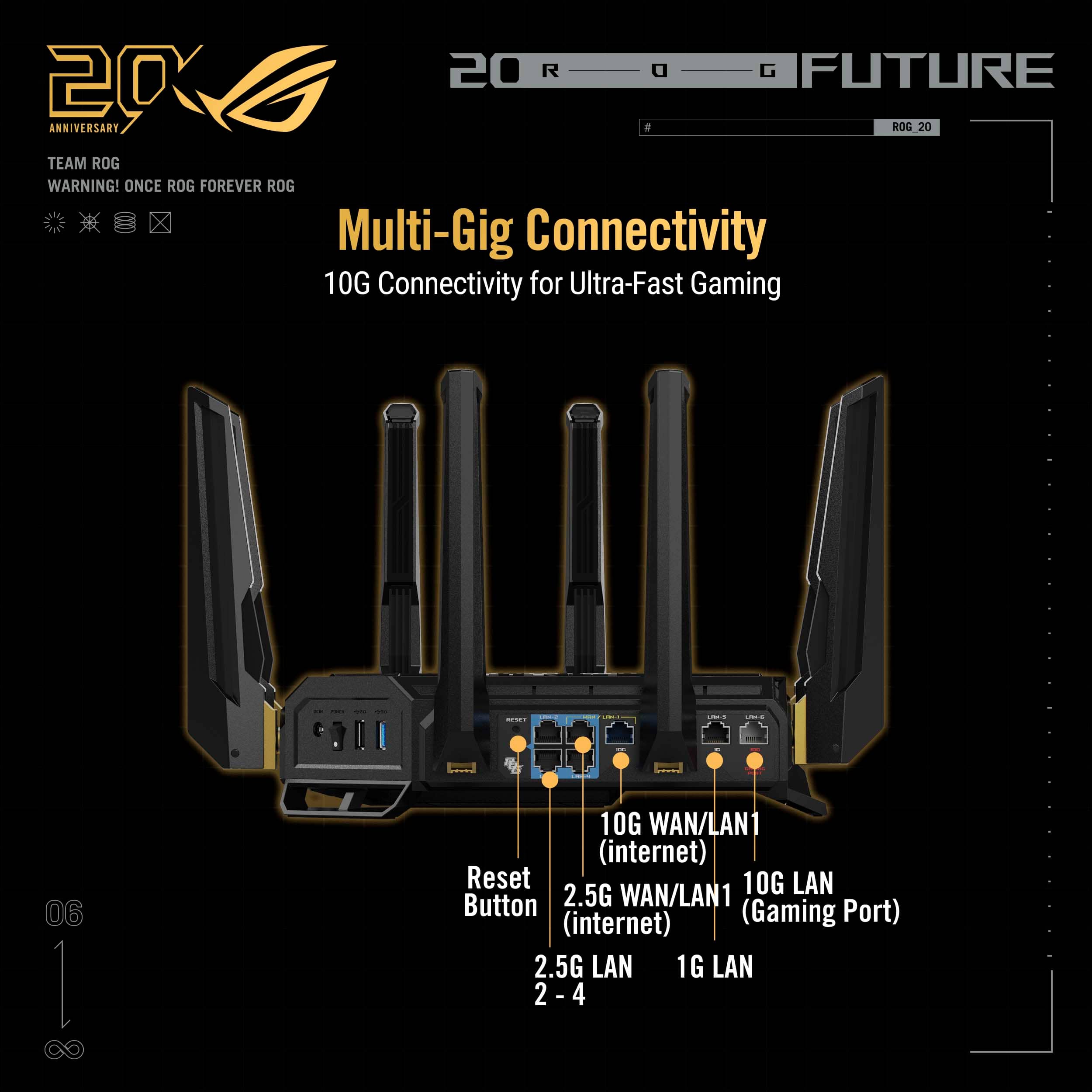 ASUS ROG Rapture GT BE98 Pro BE30000 Quad Band Wi Fi 7 Gaming