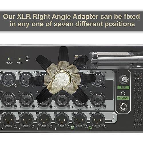 Our XLR Right Angle Adapter can be fixed in any one of seven different positions.

POWER WI-FI CONTROL

LEVEL PHONES

1 2 3 4 5 6 7 8

11 12 13 14 15 16 R HIZ OUTPUT