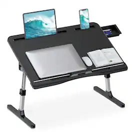 Stylel Star - Laptop Bed Desk Adjustable Lap With Drawer X-large Foldable Table Tray For Couch Floor Writing Working Reading Eating